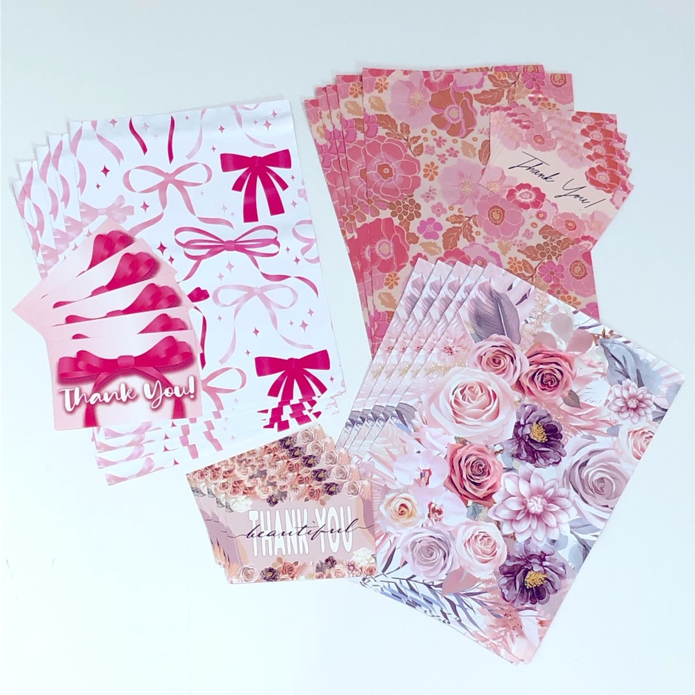 Poly Mailers with Matching Thank You Cards Shipping Bags